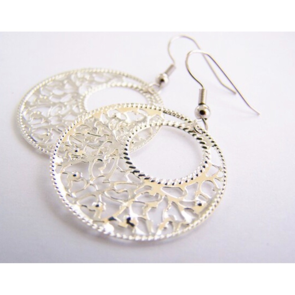 Silver Filigree Earrings - NWT beautiful detailed design - gift packaged 5/$25